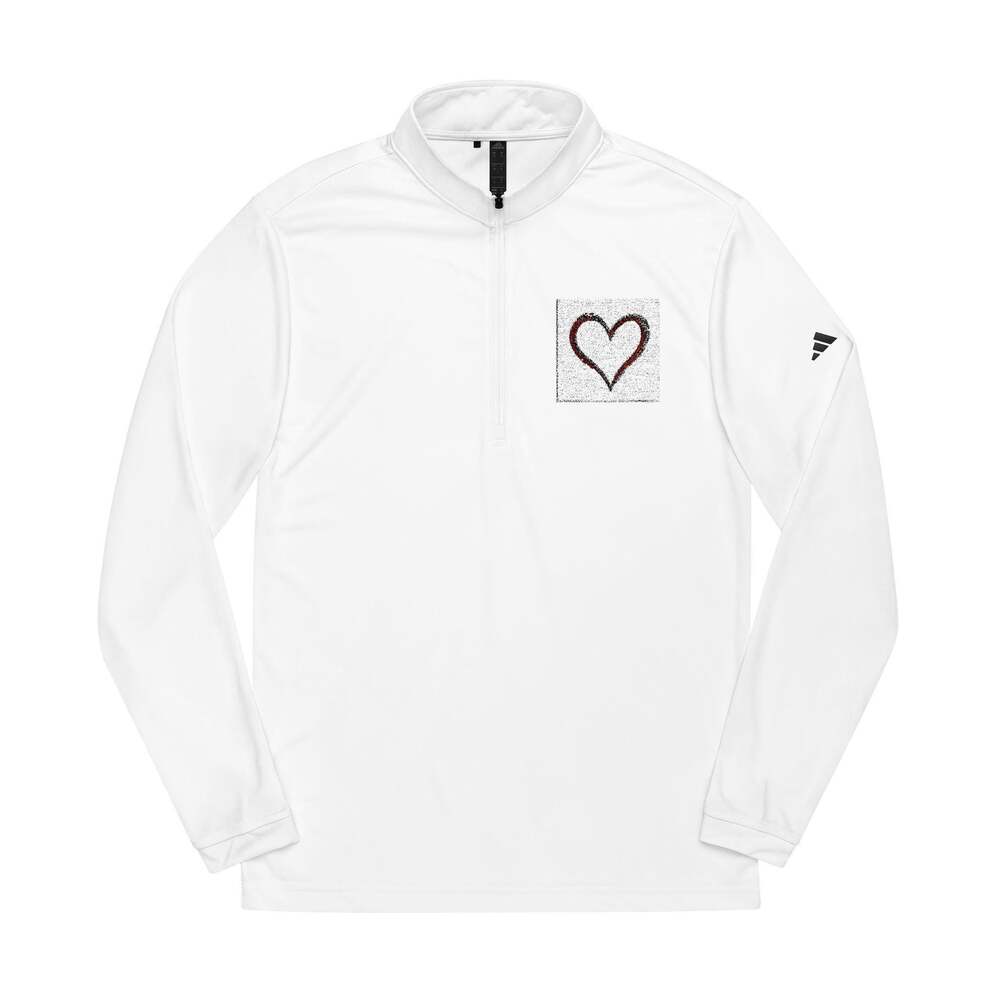 Embroidered Heart Quarter-Zip Pullover | Lightweight Sun Protection Top